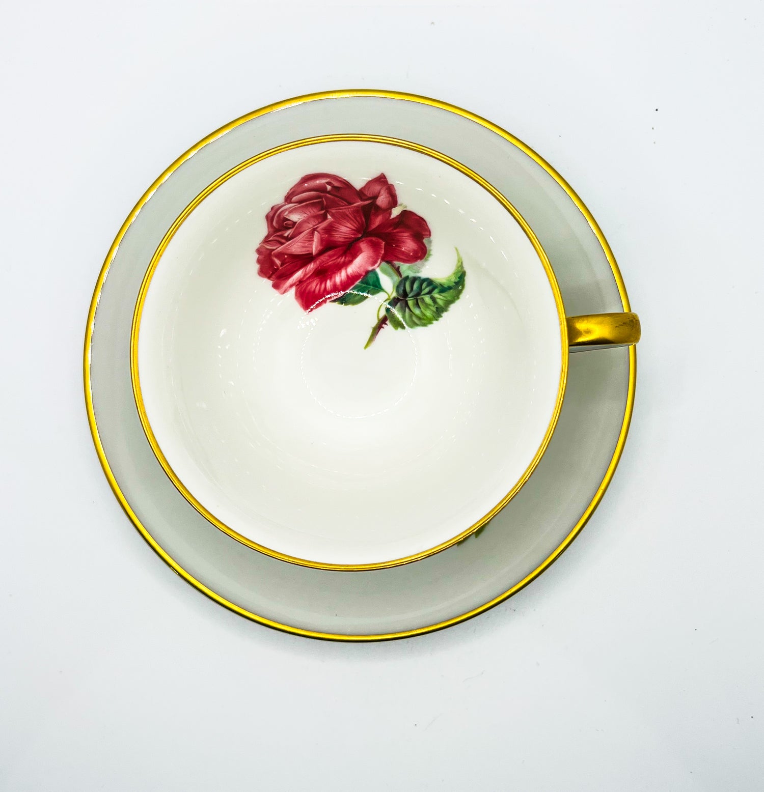 Vintage Teacup Trio (1 Plate + 1 Cup): Serial Number 25150