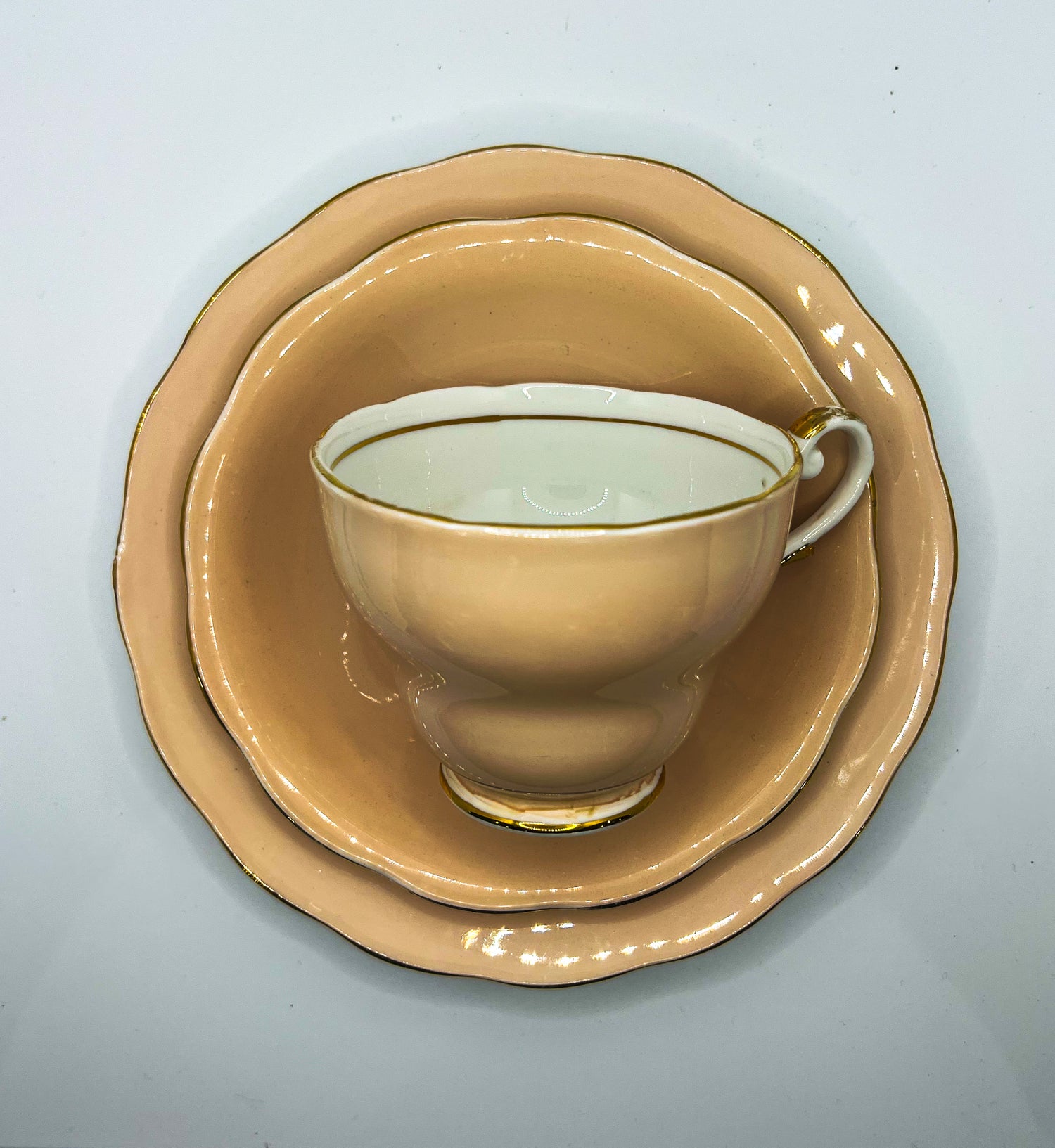 Vintage Teacup Trio (2 Plate + 1 Cup): Serial Number 25139