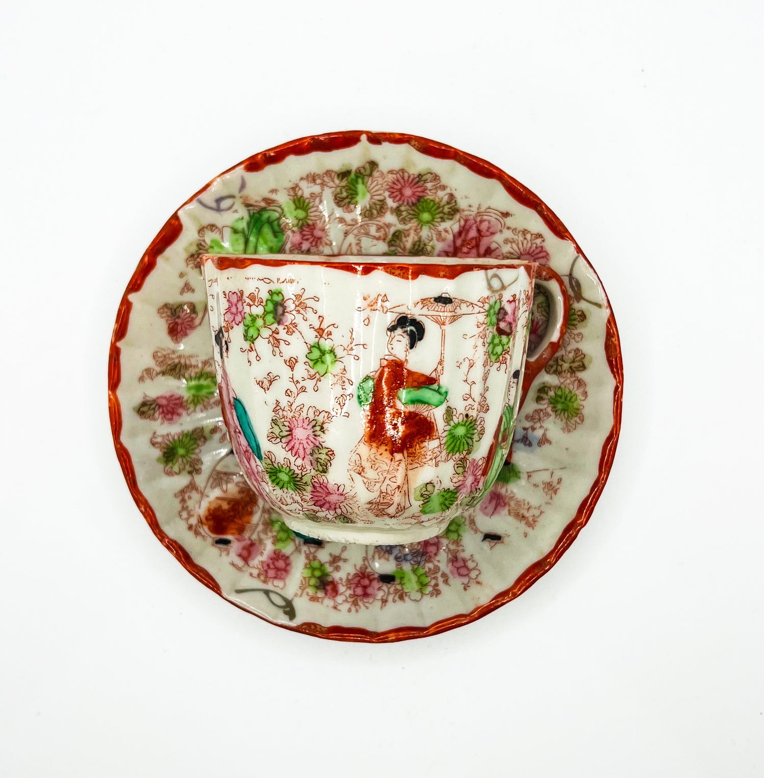 Vintage Teacup Set (1 Plate + 1 Cup): Serial Number 2532
