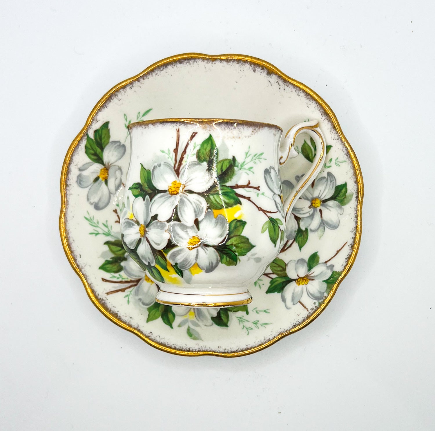 Vintage Teacup Set (1 Plate + 1 Cup): Serial Number 2532