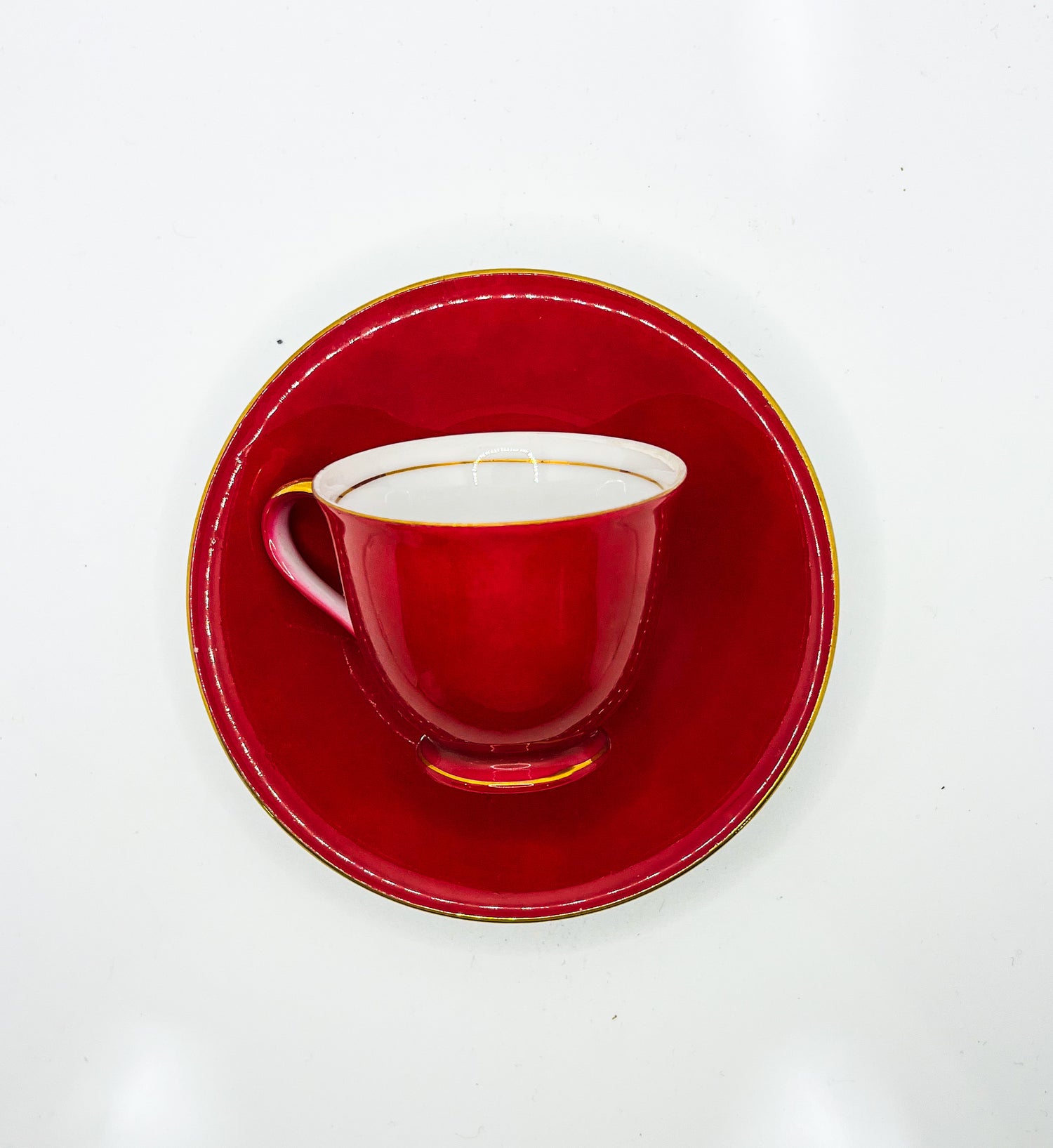Vintage Teacup Set (1 Plate + 1 Cup): Serial Number 2525