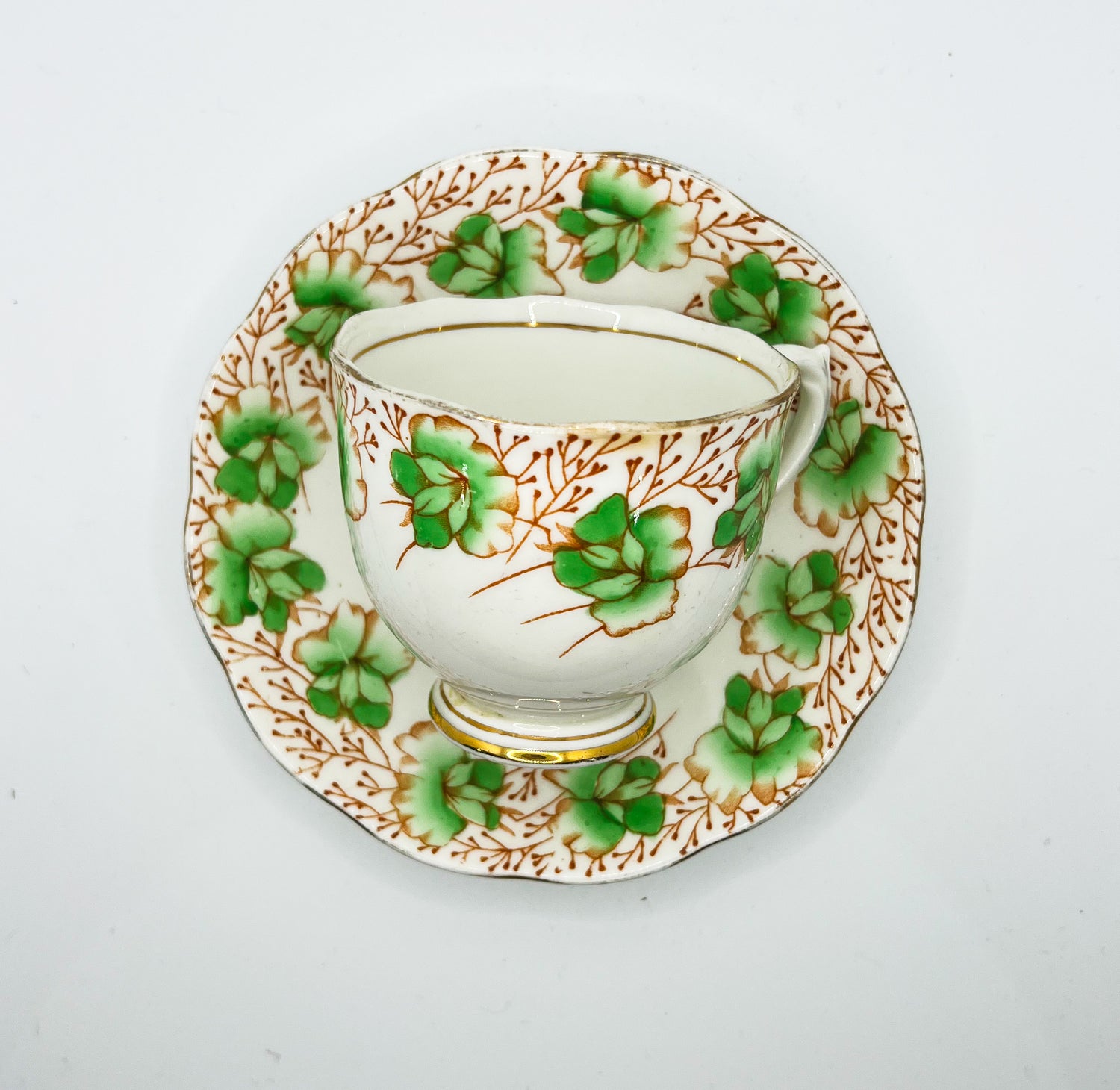 Vintage Teacup Set (1 Plate + 1 Cup): Serial Number 2510