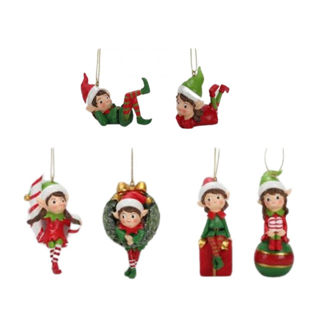 Resin Elf Christmas Ornaments