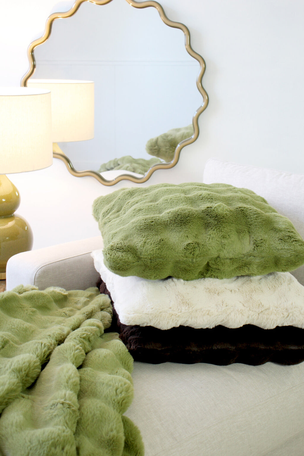 Cushion - Lux Faux Fur Olive