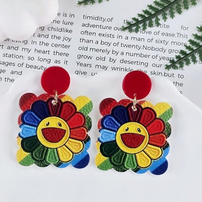 Rainbow Flower Earrings