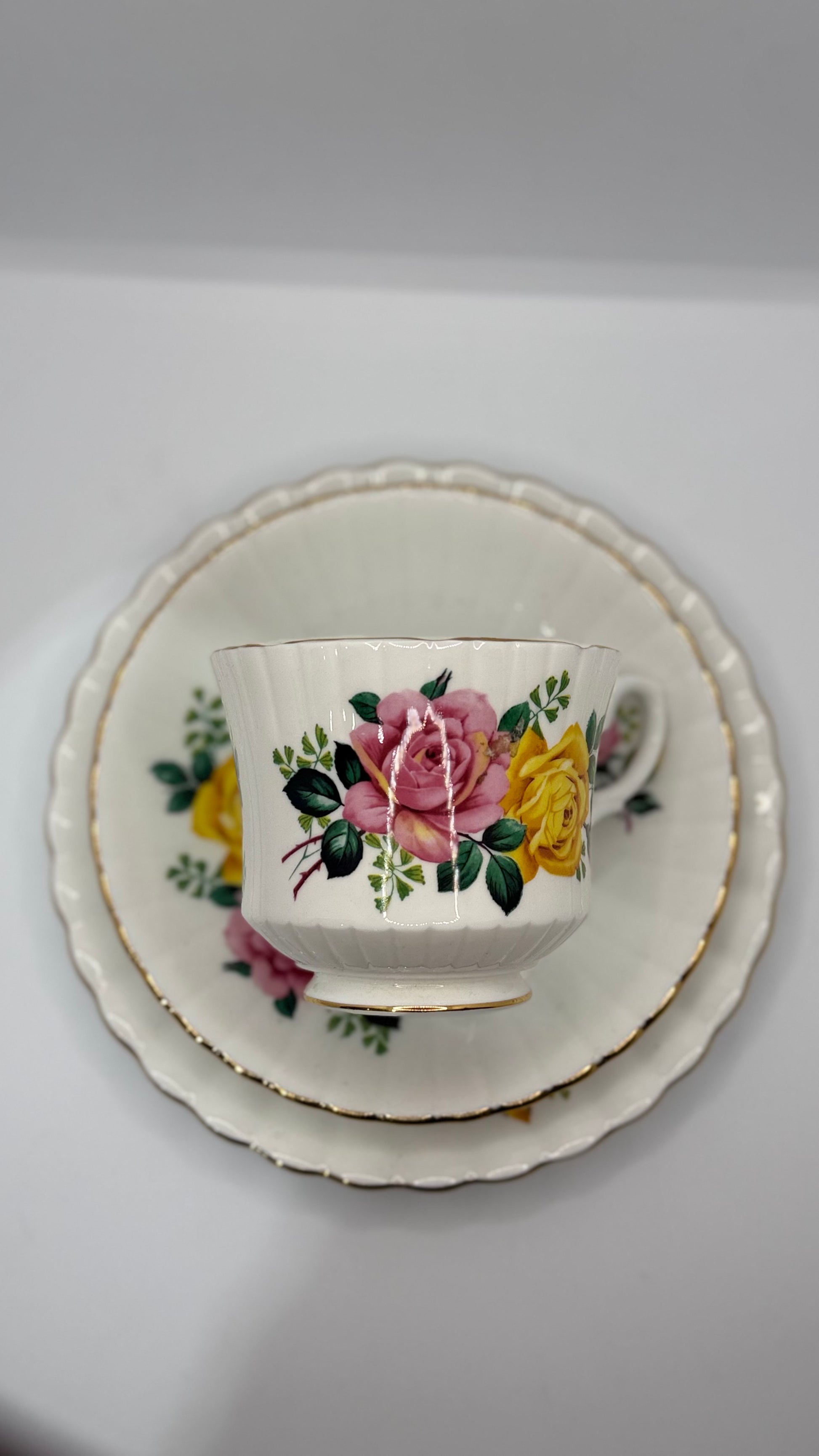 Vintage Teacup Trio (2 plates + 1 cup) Serial Number 25159
