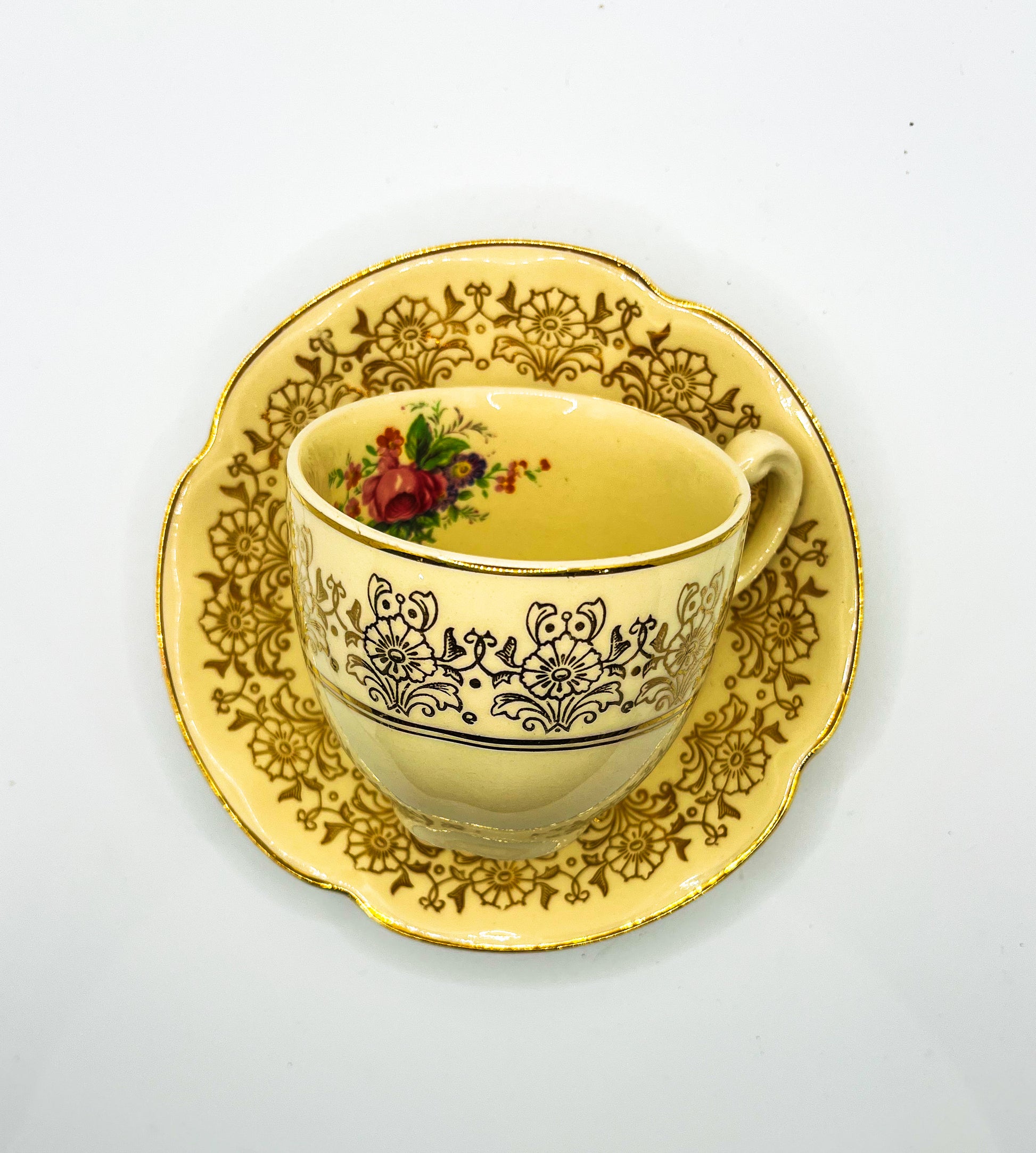 Vintage Teacup Trio (1 Plate + 1 Cup): Serial Number 2589