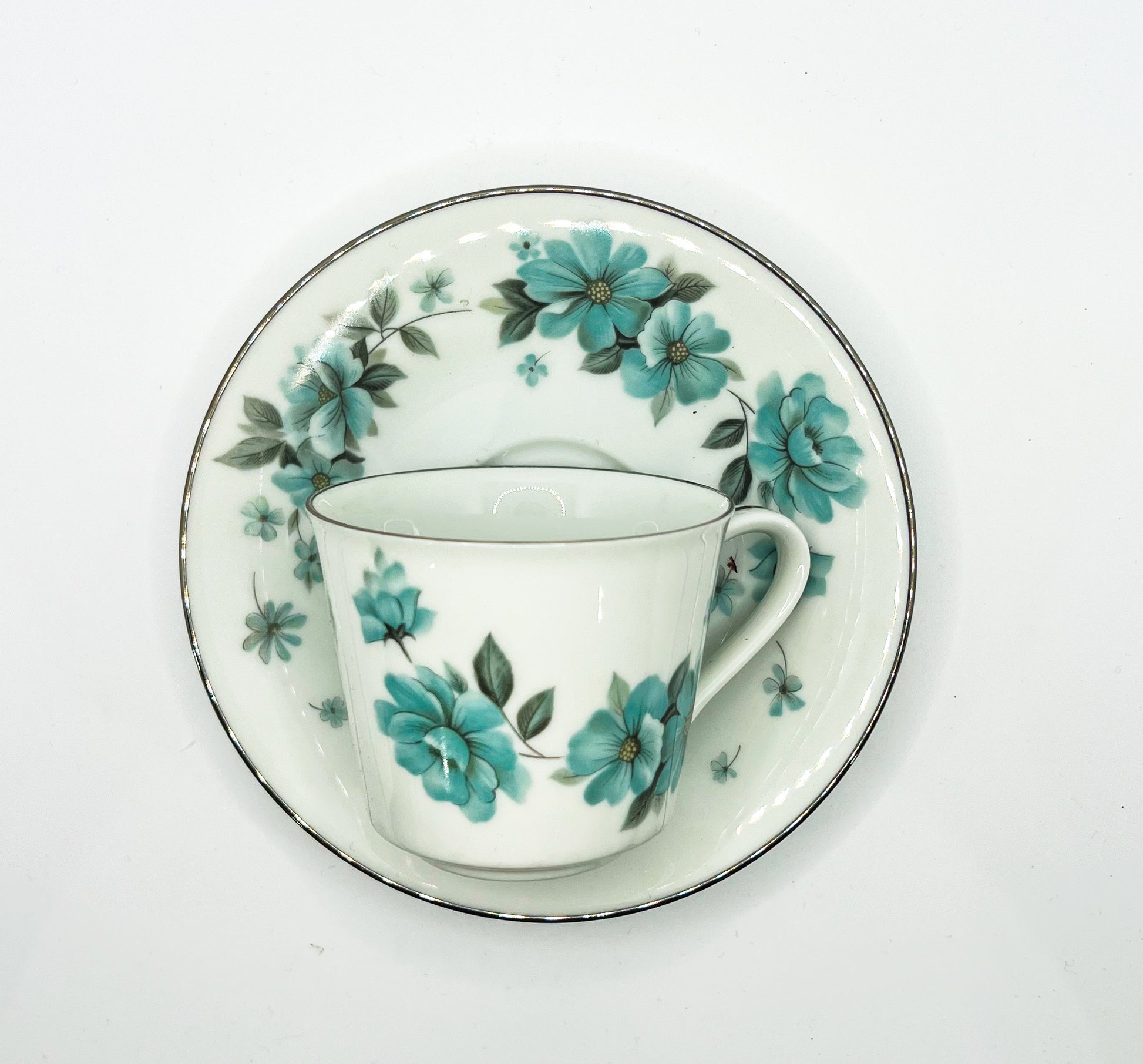 Vintage Teacup Trio (1 Plate + 1 Cup): Serial Number 2574