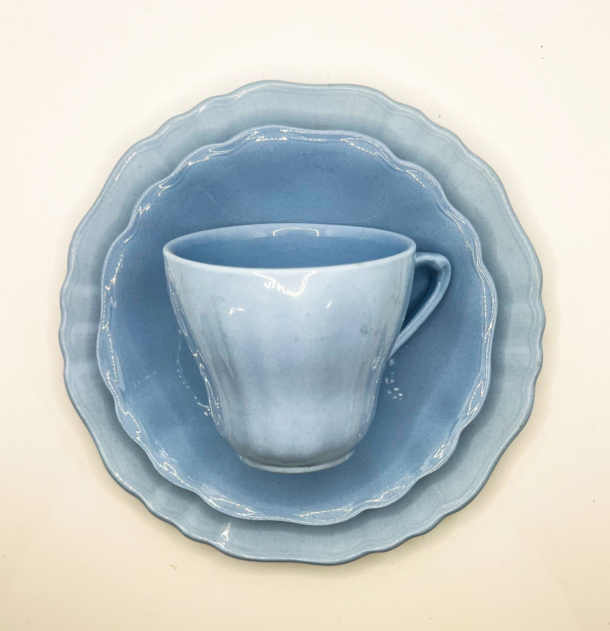 Vintage Teacup Trio (2 Plate + 1 Cup): Serial Number 2570