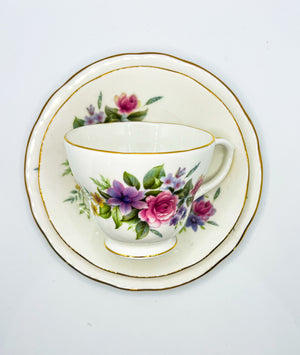 Vintage Teacup Trio (2 Plate + 1 Cup): Serial Number 2563