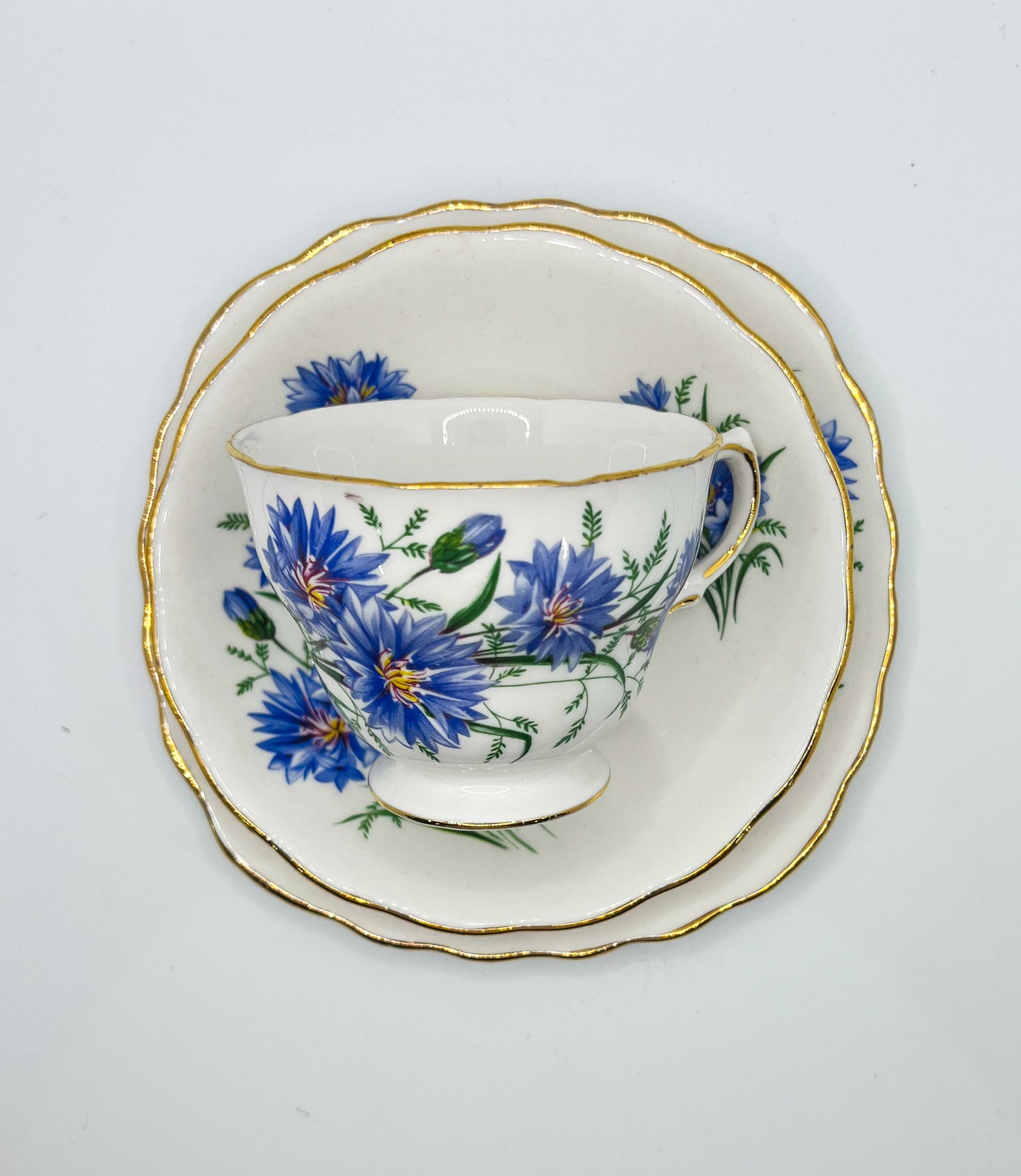 Vintage Teacup Trio (2 Plate + 1 Cup): Serial Number 2553