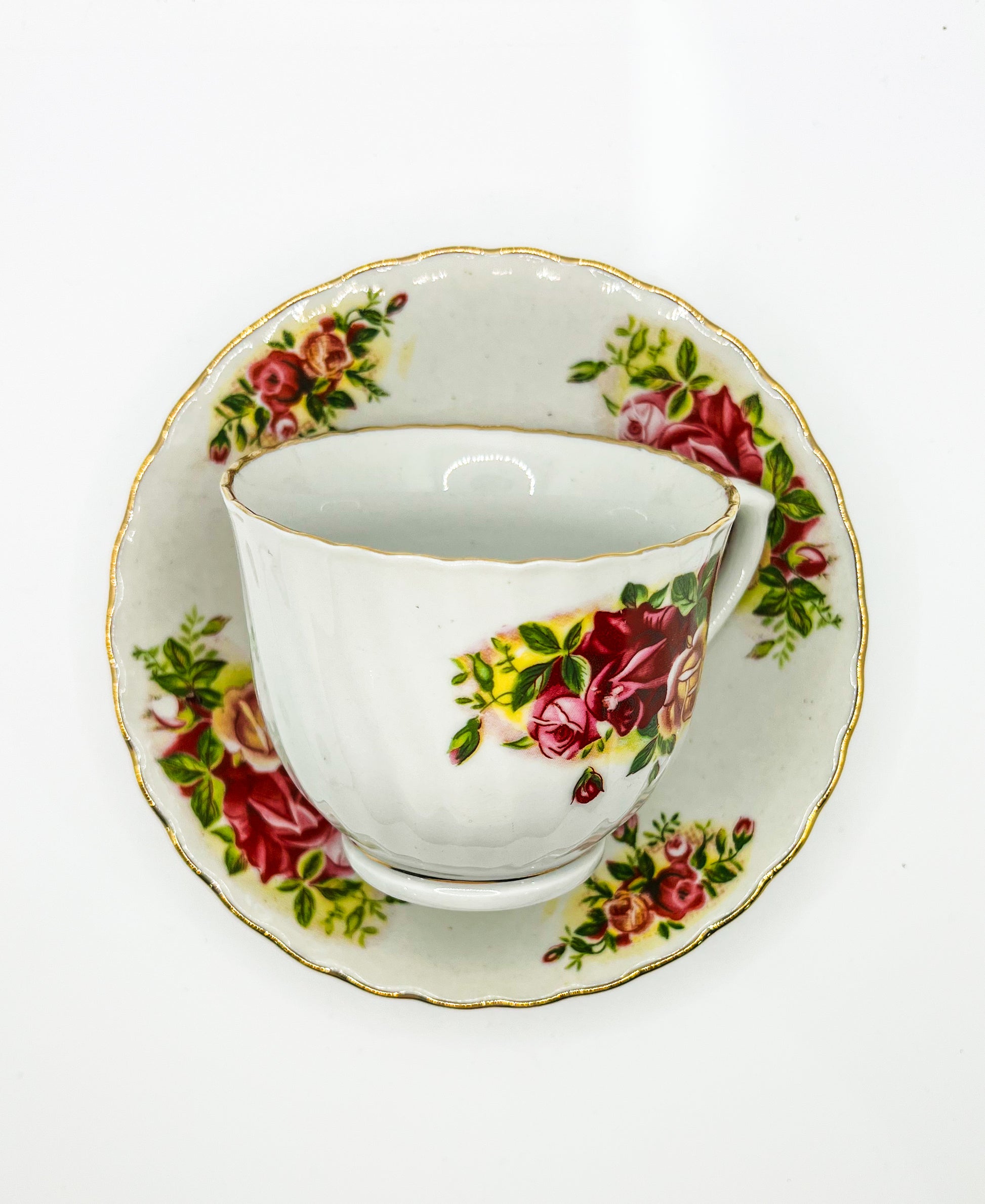 Vintage Teacup Set (1 Plate + 1 Cup): Serial Number 2540