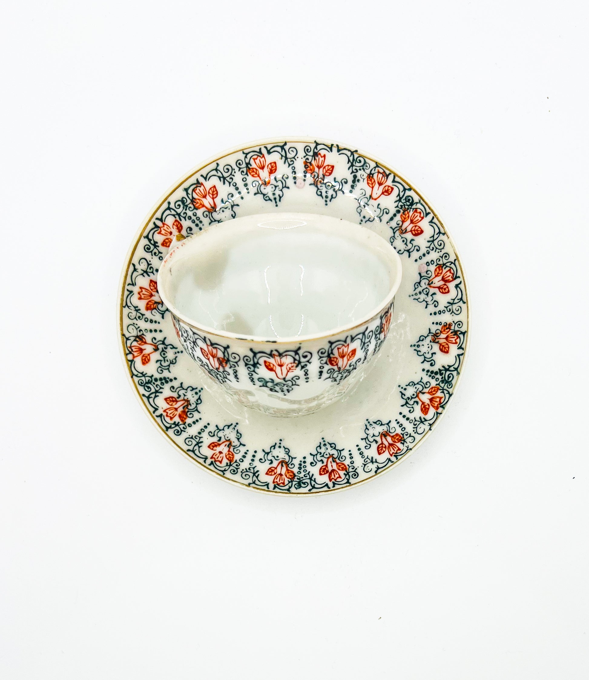 Vintage Teacup Set (1 Plate + 1 Cup): Serial Number 2521