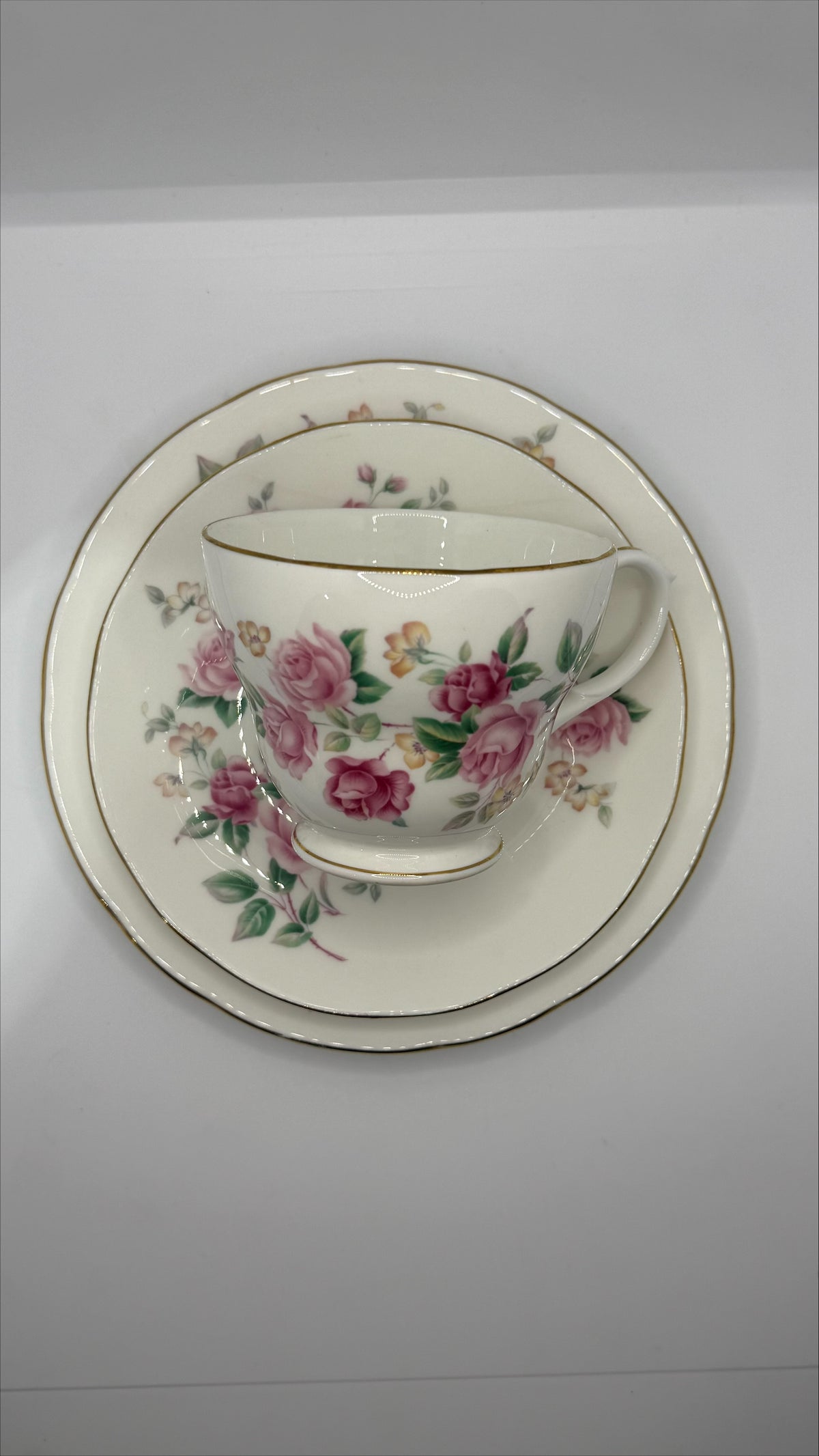 Vintage Teacup Trio (2 plates + 1 cup) Serial Number 25160