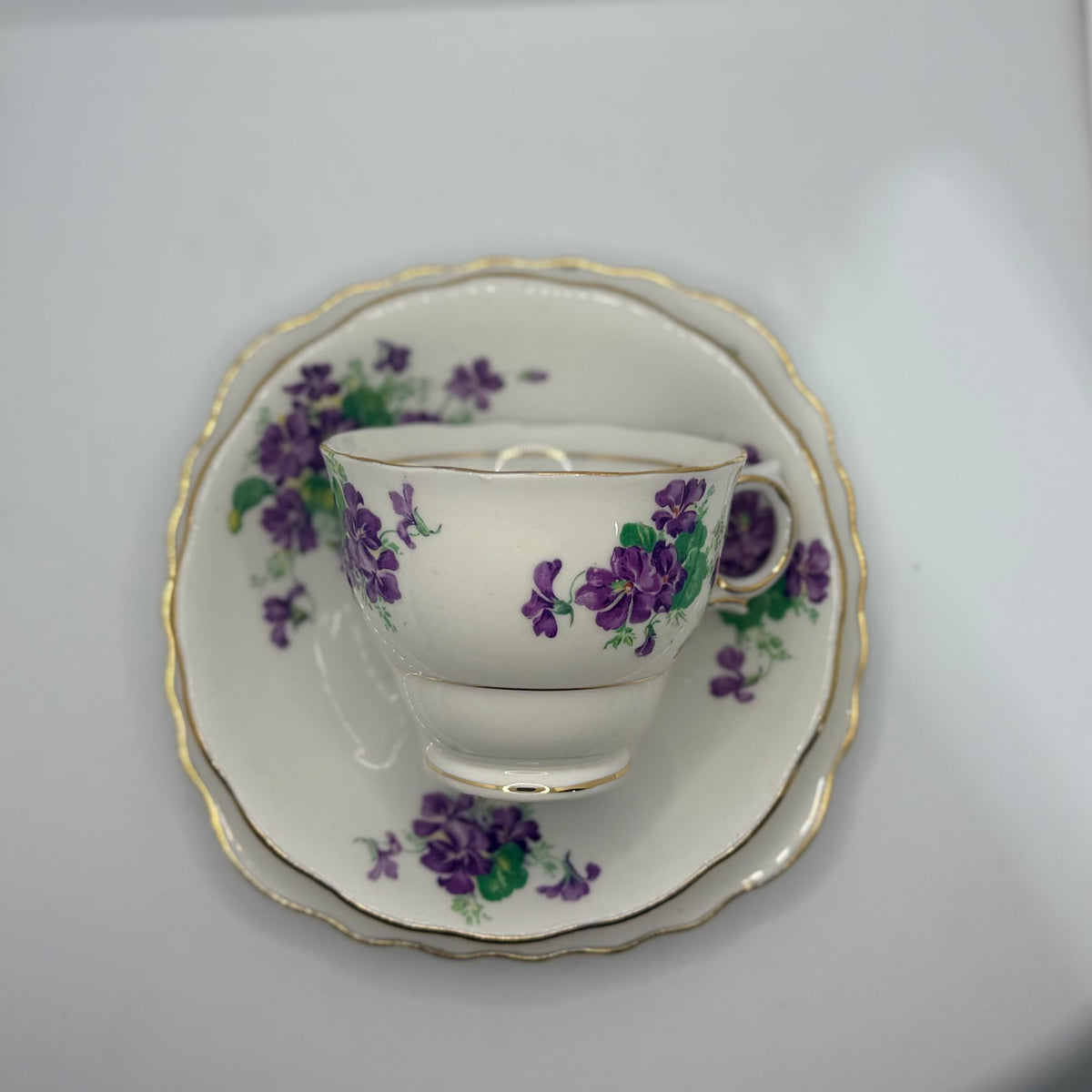 Vintage Teacup Trio (2 plates + 1 cup) Serial Number 25163