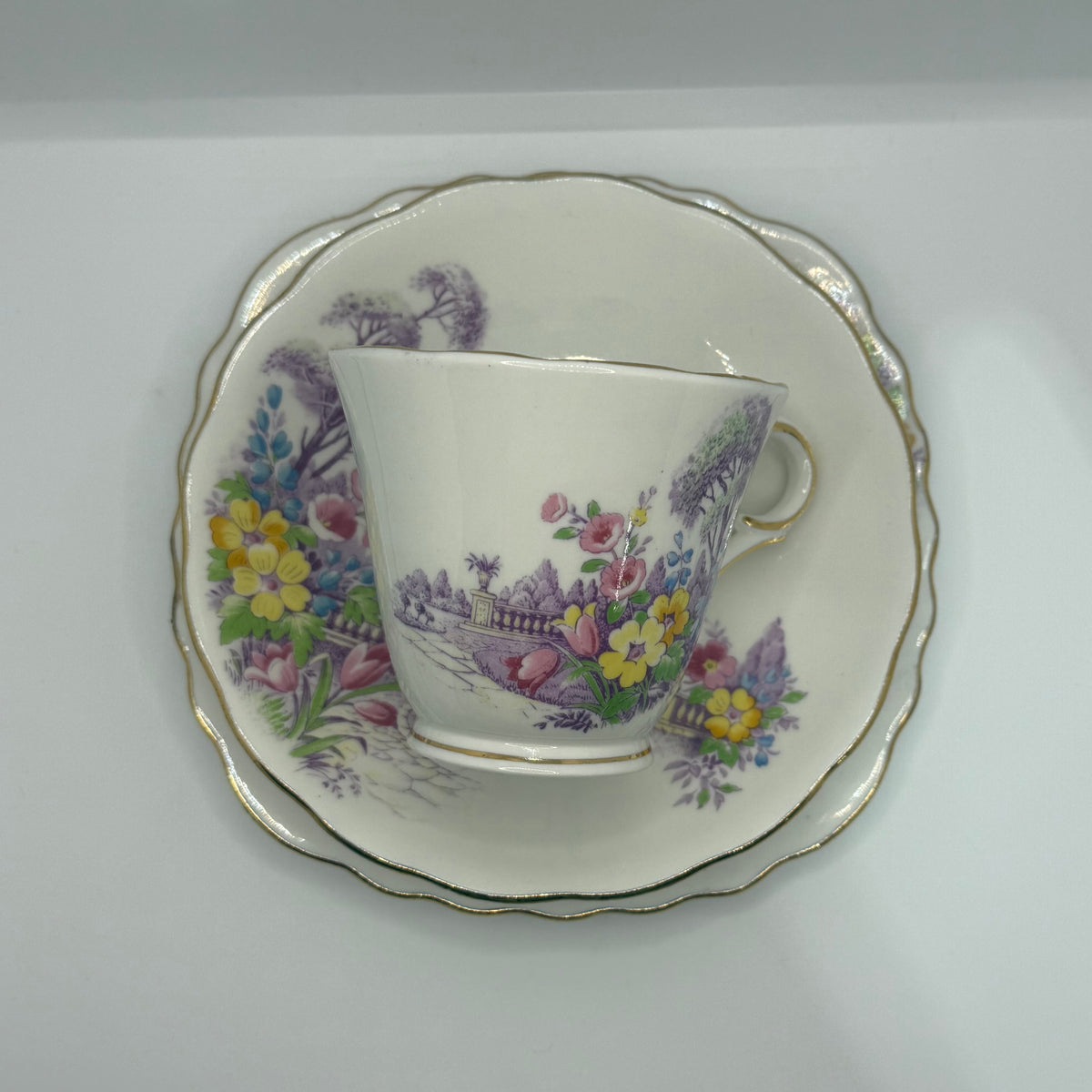 Vintage teacup trio (2 plate + 1 cup) Serial Number 25169