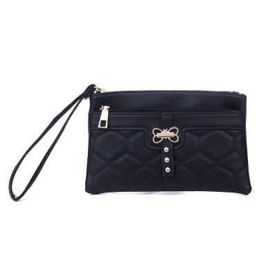 Black Wrist Bag with Butterfly Charm