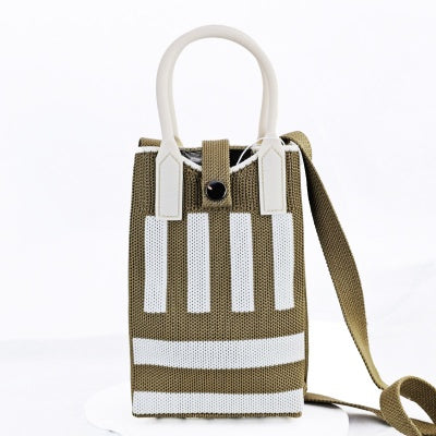 Green + White Stripe Bag