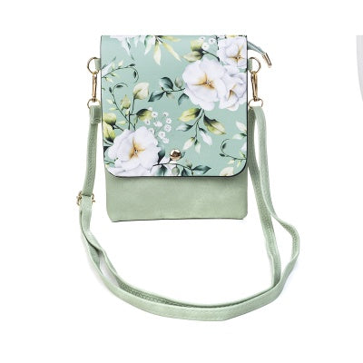 Light Green Floral Flag Bag