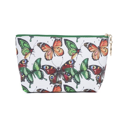 Green and Orange Butterfly Toiletry Bag
