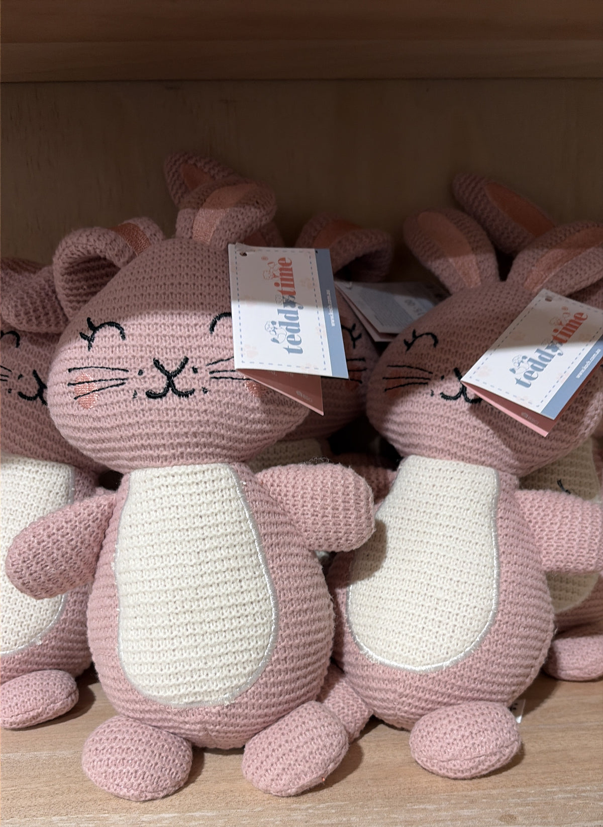 Pink Knit Plush Bunny Rabbit Teddy Time