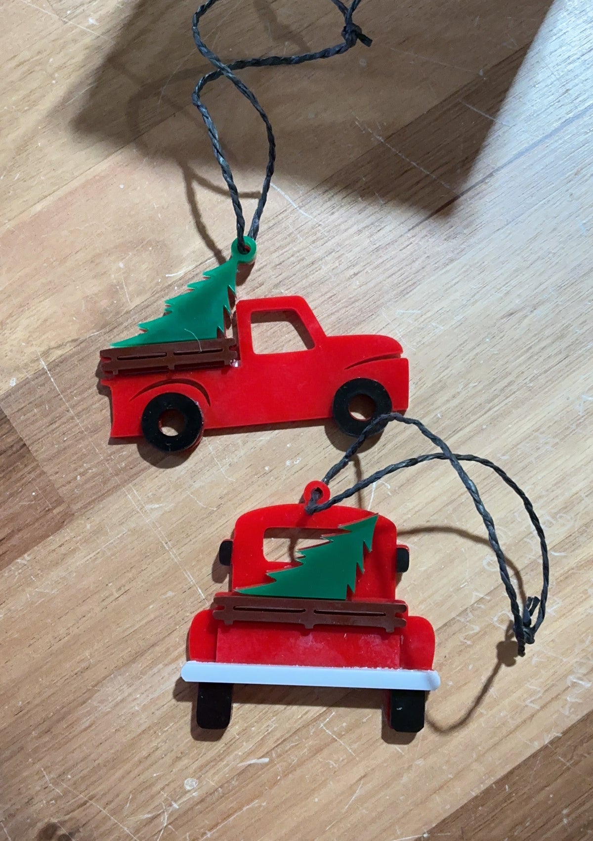 The Tea Equation's Christmas Ornament - Red Ute with Xmas tree